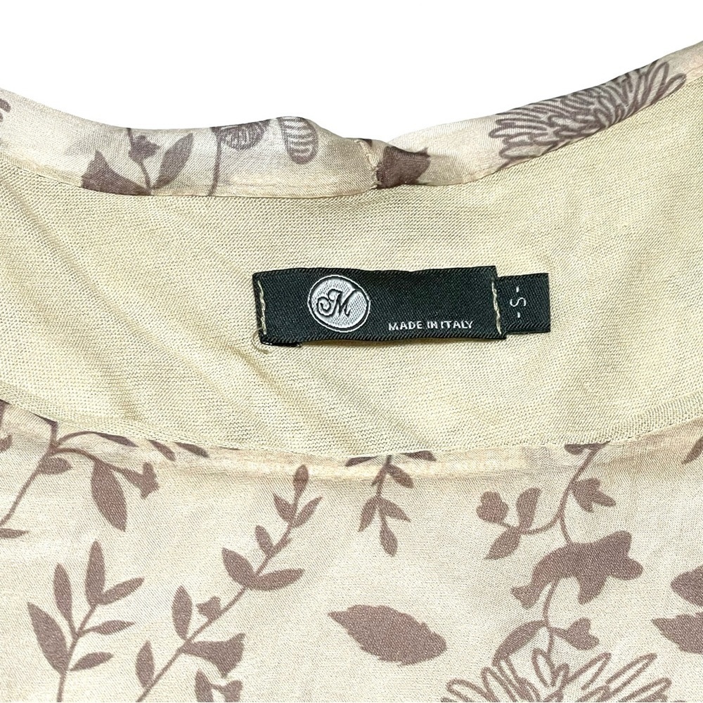 M. Made in Italy Woman Floral SILK Overlay Tunic Shift Top Dress Size S - Picture 9 of 14